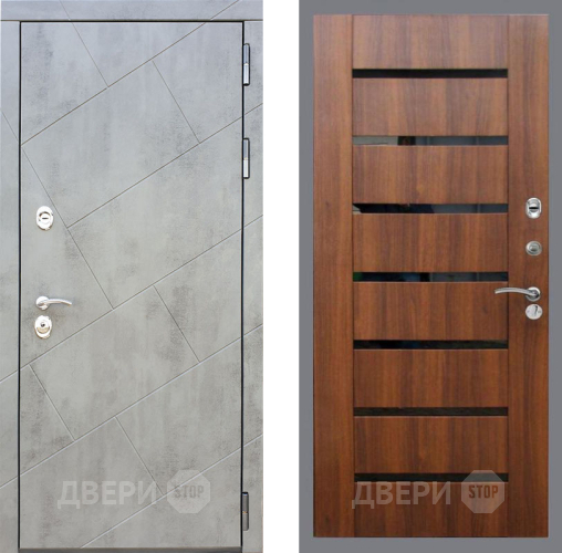 Входная металлическая Дверь Рекс (REX) 22 СБ-14 стекло черное Орех бренди в Подольск