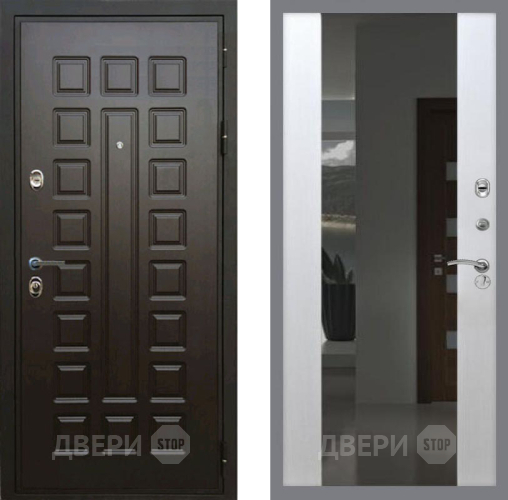 Дверь Рекс (REX) Премиум 3к СБ-16 Зеркало Белый ясень в Подольск