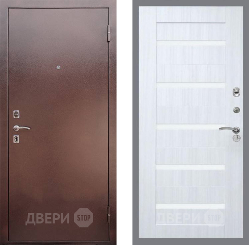 Входная металлическая Дверь Рекс (REX) 1 СБ-14 стекло белое Сандал белый в Подольск
