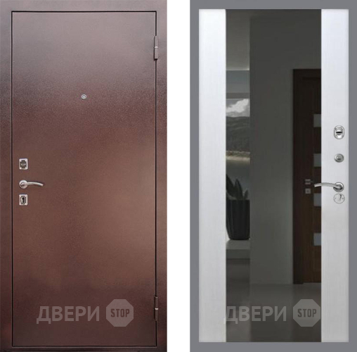 Входная металлическая Дверь Рекс (REX) 1 СБ-16 Зеркало Белый ясень в Подольск