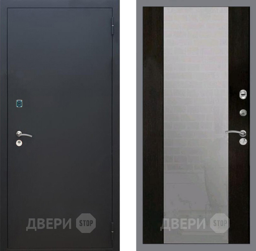 Входная металлическая Дверь Рекс (REX) 1A Черный Муар СБ-16 Зеркало Венге в Подольск