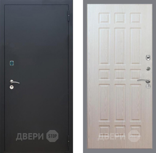 Входная металлическая Дверь Рекс (REX) 1A Черный Муар FL-33 Беленый дуб в Подольск