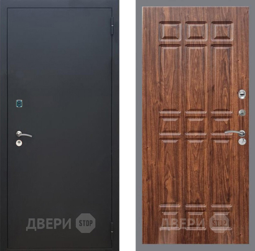 Входная металлическая Дверь Рекс (REX) 1A Черный Муар FL-33 орех тисненый в Подольск