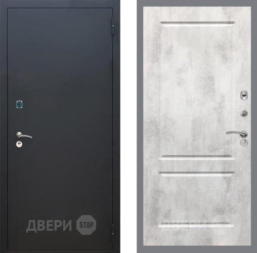 Входная металлическая Дверь Рекс (REX) 1A Черный Муар FL-117 Бетон светлый в Подольск