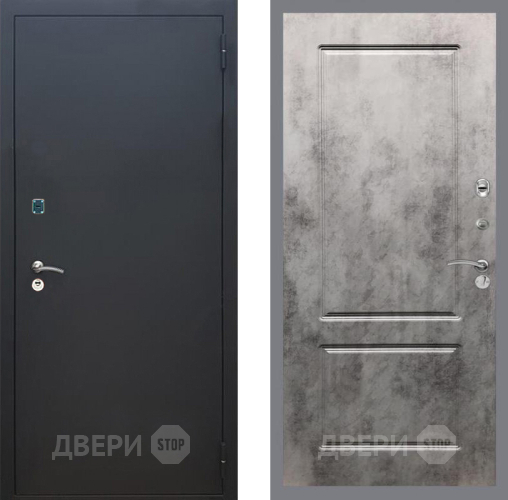 Входная металлическая Дверь Рекс (REX) 1A Черный Муар FL-117 Бетон темный в Подольск
