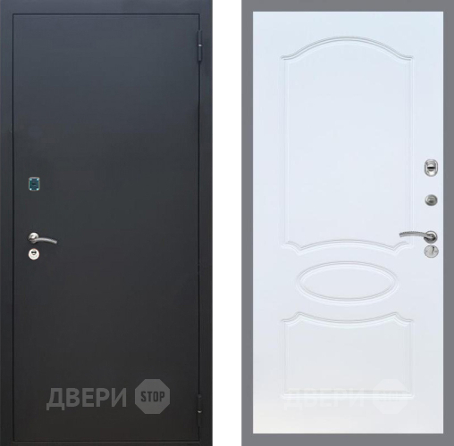 Дверь Рекс (REX) 1A Черный Муар FL-128 Белый ясень в Подольск