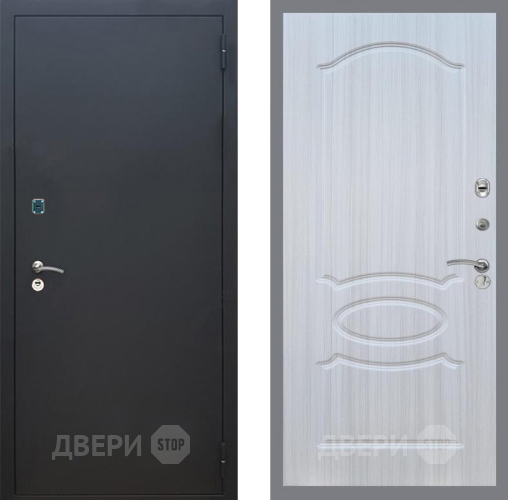 Входная металлическая Дверь Рекс (REX) 1A Черный Муар FL-128 Сандал белый в Подольск