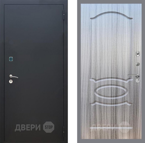 Входная металлическая Дверь Рекс (REX) 1A Черный Муар FL-128 Сандал грей в Подольск