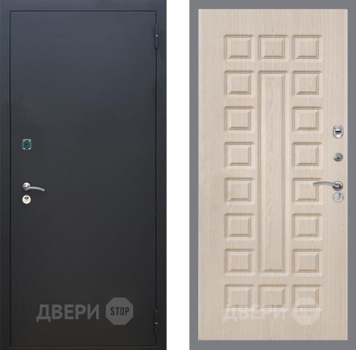Входная металлическая Дверь Рекс (REX) 1A Черный Муар FL-183 Беленый дуб в Подольск