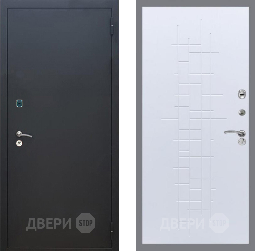 Входная металлическая Дверь Рекс (REX) 1A Черный Муар FL-289 Белый ясень в Подольск
