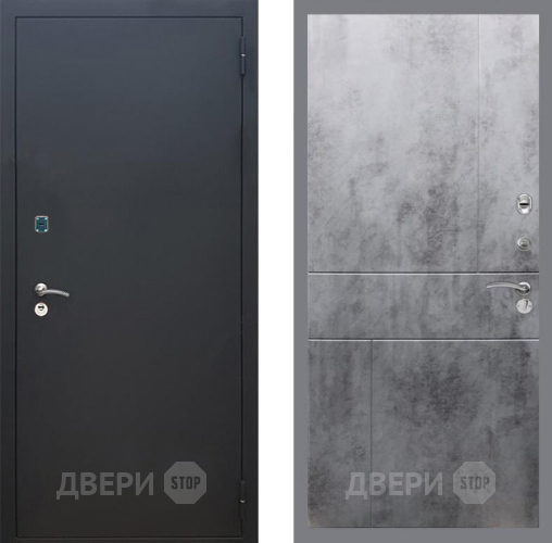 Входная металлическая Дверь Рекс (REX) 1A Черный Муар FL-290 Бетон темный в Подольск