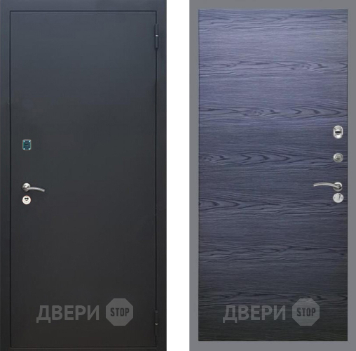 Входная металлическая Дверь Рекс (REX) 1A Черный Муар GL Дуб тангенальный черный в Подольск