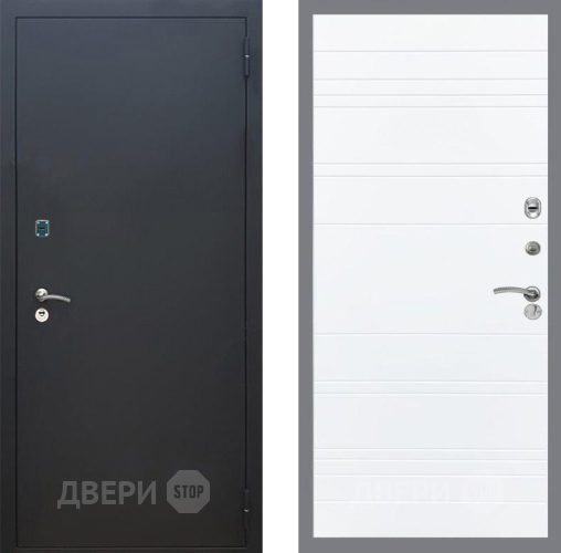 Дверь Рекс (REX) 1A Черный Муар Line Силк Сноу в Подольск