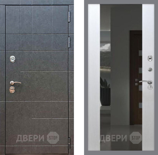 Входная металлическая Дверь Рекс (REX) 21 СБ-16 Зеркало Белый ясень в Подольск