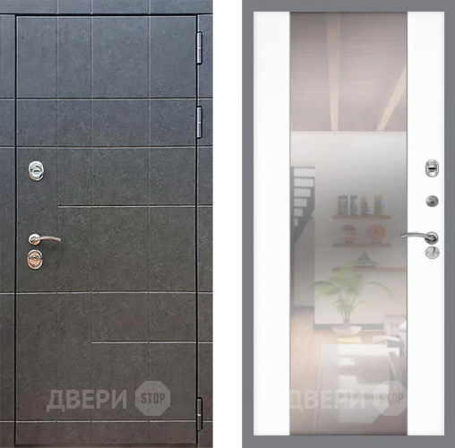 Входная металлическая Дверь Рекс (REX) 21 СБ-16 Зеркало Силк Сноу в Подольск