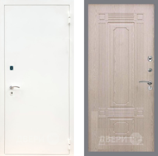 Входная металлическая Дверь Рекс (REX) 1А Белая шагрень FL-2 Беленый дуб в Подольск
