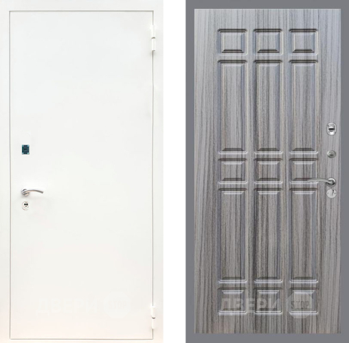 Входная металлическая Дверь Рекс (REX) 1А Белая шагрень FL-33 Сандал грей в Подольск