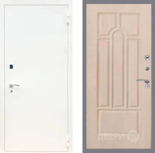 Входная металлическая Дверь Рекс (REX) 1А Белая шагрень FL-58 Беленый дуб в Подольск