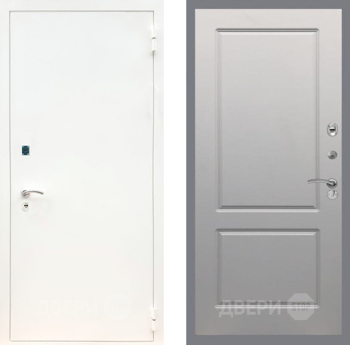 Входная металлическая Дверь Рекс (REX) 1А Белая шагрень FL-117 Грей софт в Подольск