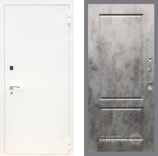 Входная металлическая Дверь Рекс (REX) 1А Белая шагрень FL-117 Бетон темный в Подольск