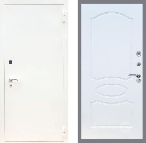 Входная металлическая Дверь Рекс (REX) 1А Белая шагрень FL-128 Белый ясень в Подольск