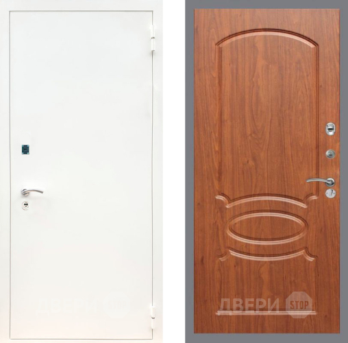 Входная металлическая Дверь Рекс (REX) 1А Белая шагрень FL-128 Морёная берёза в Подольск