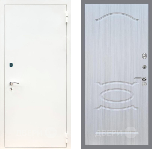 Входная металлическая Дверь Рекс (REX) 1А Белая шагрень FL-128 Сандал белый в Подольск