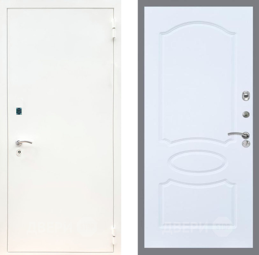 Входная металлическая Дверь Рекс (REX) 1А Белая шагрень FL-128 Силк Сноу в Подольск