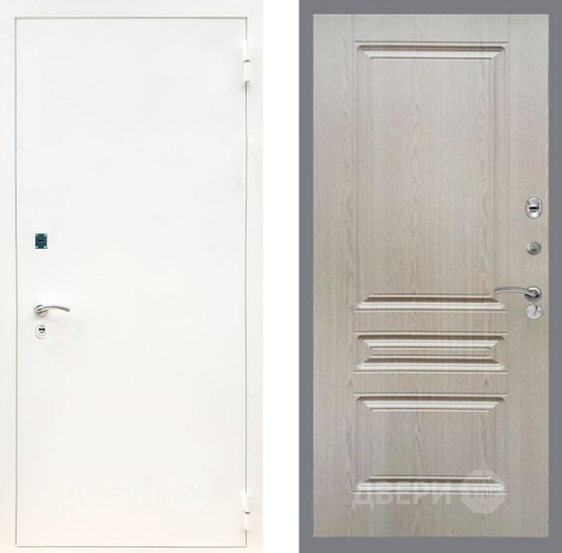 Входная металлическая Дверь Рекс (REX) 1А Белая шагрень FL-243 Беленый дуб в Подольск