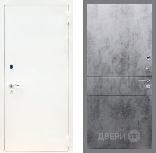 Входная металлическая Дверь Рекс (REX) 1А Белая шагрень FL-290 Бетон темный в Подольск
