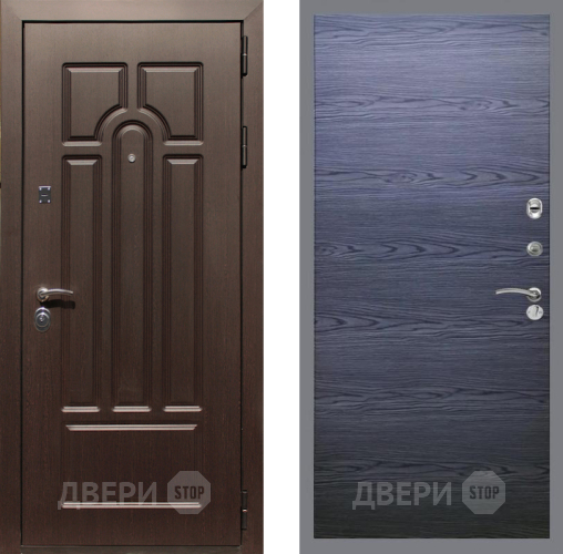 Входная металлическая Дверь Рекс (REX) Эврика GL Дуб тангенальный черный в Подольск