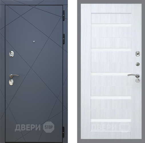 Входная металлическая Дверь Рекс (REX) 13 Силк Титан СБ-14 стекло белое Сандал белый в Подольск