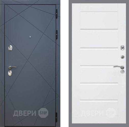 Входная металлическая Дверь Рекс (REX) 13 Силк Титан Сити Белый ясень в Подольск