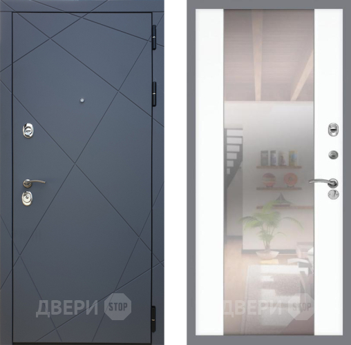 Входная металлическая Дверь Рекс (REX) 13 Силк Титан СБ-16 Зеркало Силк Сноу в Подольск