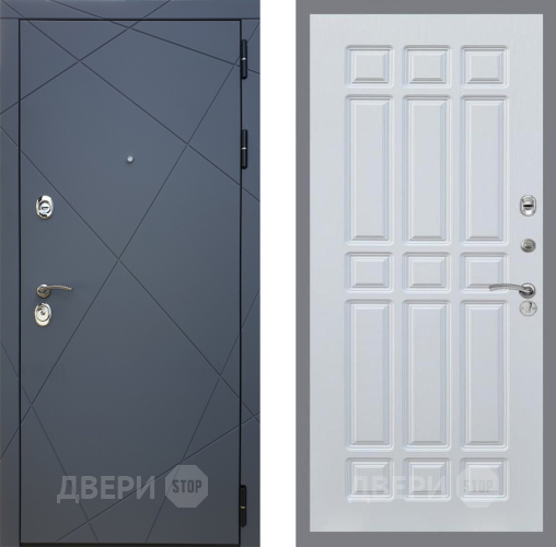 Входная металлическая Дверь Рекс (REX) 13 Силк Титан FL-33 Белый ясень в Подольск