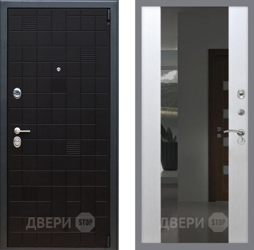 Входная металлическая Дверь Рекс (REX) 12 СБ-16 Зеркало Белый ясень в Подольск