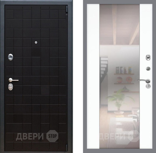 Входная металлическая Дверь Рекс (REX) 12 СБ-16 Зеркало Силк Сноу в Подольск