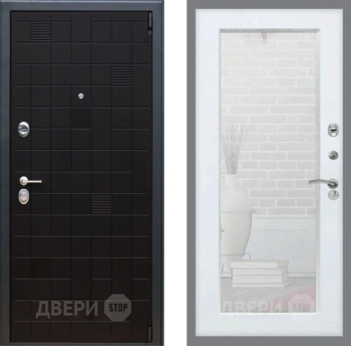 Входная металлическая Дверь Рекс (REX) 12 Зеркало Пастораль Силк Сноу в Подольск