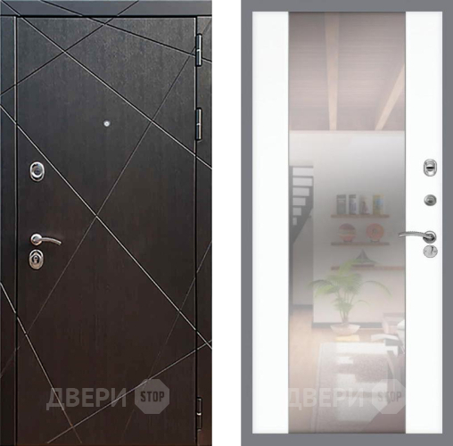 Входная металлическая Дверь Рекс (REX) 13 Венге СБ-16 Зеркало Силк Сноу в Подольск