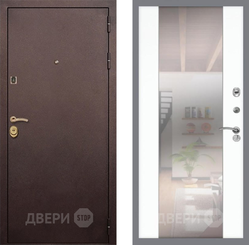 Дверь Рекс (REX) Лайт 3К СБ-16 Зеркало Силк Сноу в Подольск
