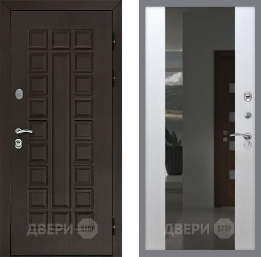Дверь Рекс (REX) Сенатор 3К СБ-16 Зеркало Белый ясень в Подольск
