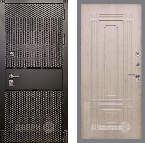 Входная металлическая Дверь Рекс (REX) 15 Черный Кварц FL-2 Беленый дуб в Подольск