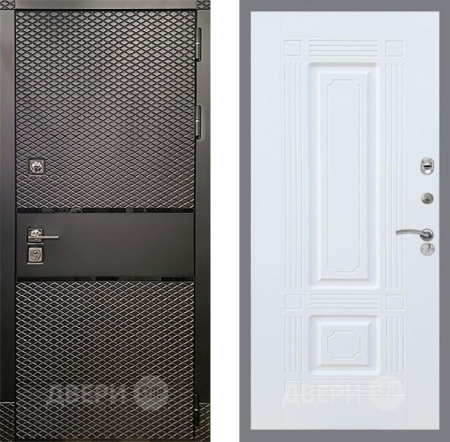 Входная металлическая Дверь Рекс (REX) 15 Черный Кварц FL-2 Силк Сноу в Подольск