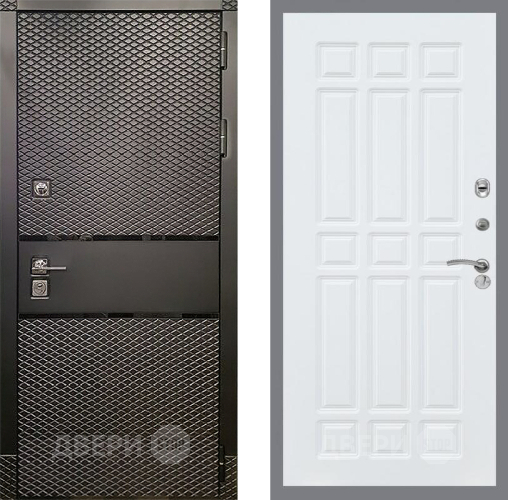 Входная металлическая Дверь Рекс (REX) 15 Черный Кварц FL-33 Силк Сноу в Подольск