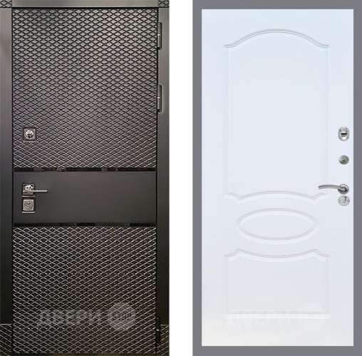 Входная металлическая Дверь Рекс (REX) 15 Черный Кварц FL-128 Белый ясень в Подольск