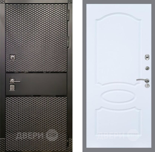 Входная металлическая Дверь Рекс (REX) 15 Черный Кварц FL-128 Силк Сноу в Подольск