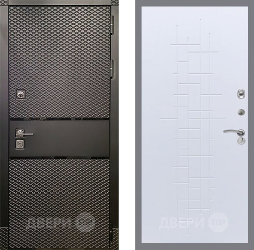 Входная металлическая Дверь Рекс (REX) 15 Черный Кварц FL-289 Белый ясень в Подольск
