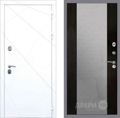 Входная металлическая Дверь Рекс (REX) 13 Силк Сноу СБ-16 Зеркало Венге в Подольск