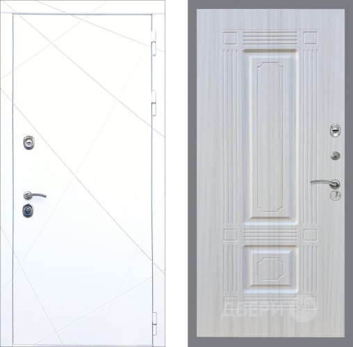 Входная металлическая Дверь Рекс (REX) 13 Силк Сноу FL-2 Сандал белый в Подольск