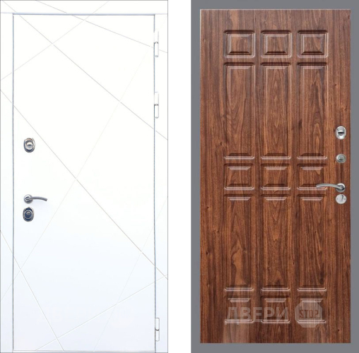 Входная металлическая Дверь Рекс (REX) 13 Силк Сноу FL-33 орех тисненый в Подольск